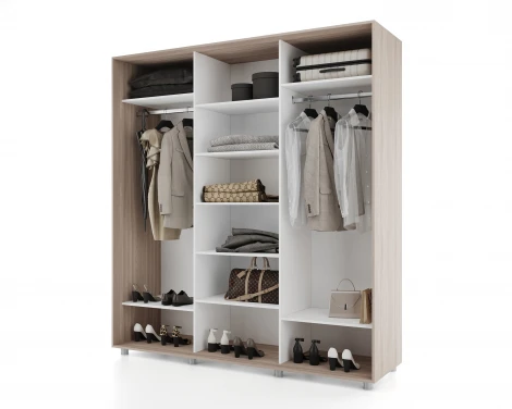 Шкаф-купе, 177х60х230 Шимо светлый с зеркалом МАМА Prime 102098