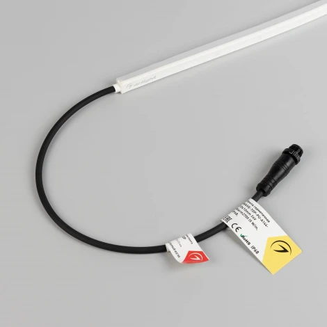 Светодиодная лента герметичная WAVE-TOP-PU-A144-10x10mm 24V Warm2700 (5 W/m, IP68, 5m, wire x2) (Arlight, Вывод боковой) 052433
