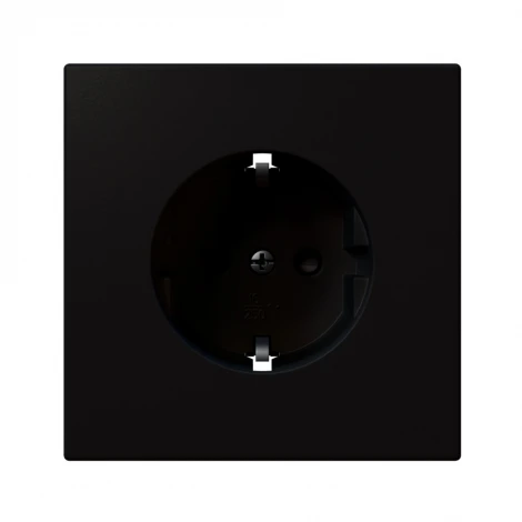 Розетка со шторками (черный матовый) Jasmart FD FD5501PBM
