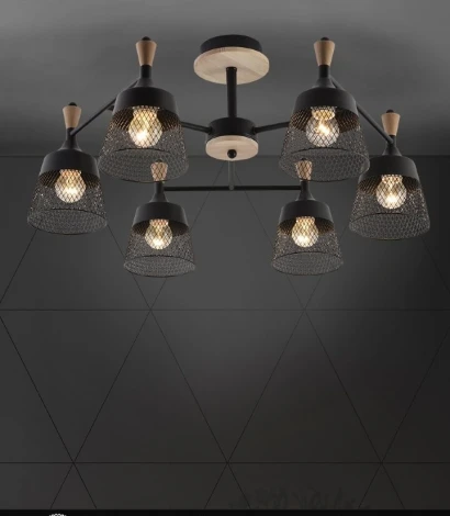 Потолочная люстра на штанге Seven Fires Laurens SF3386/6C-BK-WD