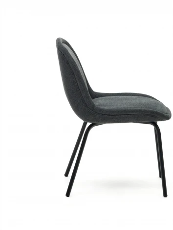 Aimin Стул из серой синели с черными стальными ножками La Forma (ex Julia Grup) арт.172694