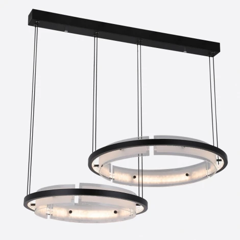 Подвесной светильник ярусный светодиодный с пультом iLedex Meridian C4716-78 MBK (220V, на проводе, кольцо)