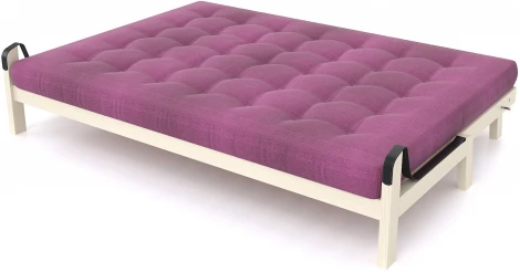 Диван Arsko Локи беленый дуб фиолетовая рогожка