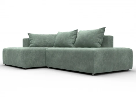 Диван угловой Лига-103 НПБ угол левый (ДСП,Брус,Фанера,Велюр/Зеленый) Лига Диванов 134825L