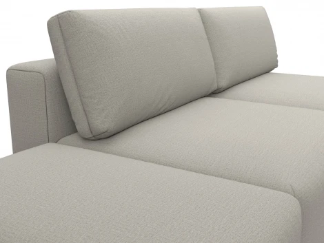 Диван прямой модульный с пуфом Лига-060 НПБ (ЛДСП,Брус,Фанера/Пластик/Рогожка/Бежевый) Лига Диванов 129674