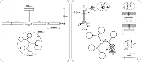 Потолочная люстра светодиодная на штанге с регулировкой цветовой температуры Ambrella COMFORT FL516333 (220V)