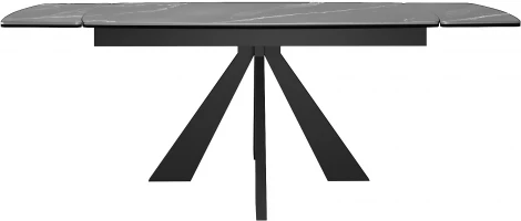 Стол DikLine SKU120 Керамика Серый мрамор,подстолье черное,опоры черные