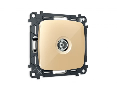 Комплект механизма ТВ-розетки оконечной экранированной встраиваемый (шампань) Ambrella Volt QUANT MO613005