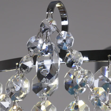 Потолочная люстра на штанге хрустальная Reluce 90192-0.3-10 CR (220V)