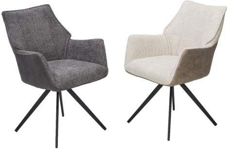 Стул BREVIS 180 град. поворот. XD841-02 Бежевый, букле/ GINO-101 Бежевый, ткань/ Черный, ®DISAUR