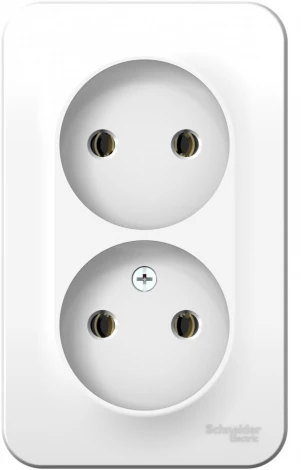 Розетка накладная двойная без заземления (белый) Systeme Electric Blanca BLNRA000221