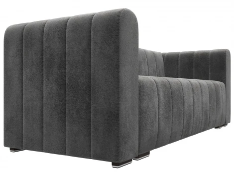 Диван прямой Лига-073 (ДСП,Фанера/Пластик/Велюр/Серый) Лига Диванов 129997