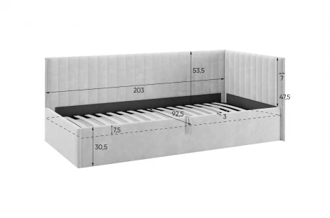 Кровать с подъемным механизмом Твикс (Тахта) 90х200 см Mebelson (ДСП,Велюр/Зеленый) арт.170631,2764