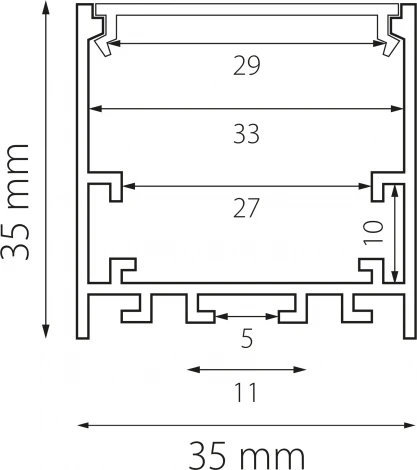 Профиль накладной с прямоугольным рассеивателем Lightstar Profiled 419261