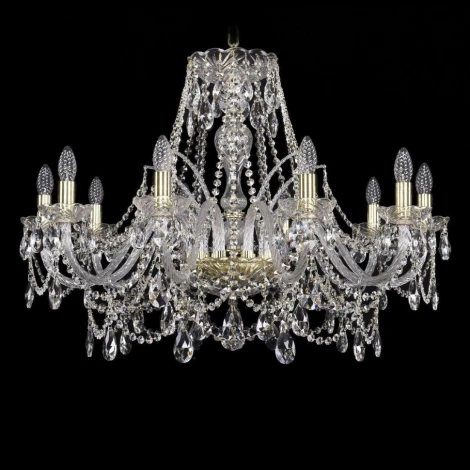 Подвесная люстра Bohemia 1411 1411/10/300/G (220V, хрусталь, на цепи, подсвечник, свеча)