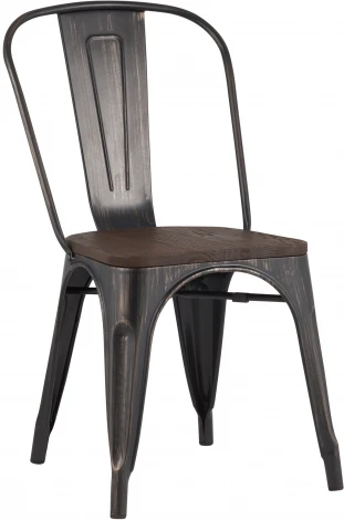 Стул Stool Group TOLIX WOOD черный патина золото УТ000000491