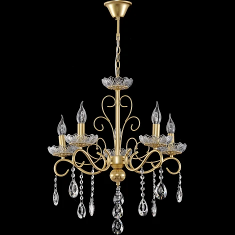 Подвесная люстра Reluce 04201-0.4-05 GOLD (220V, подвески, на цепи, подсвечник, свеча)