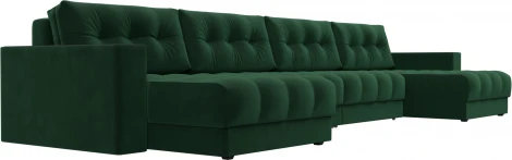 Диван П-образный с декором Лига-049 НПБ Лонг Лига Диванов (Велюр) арт.128559