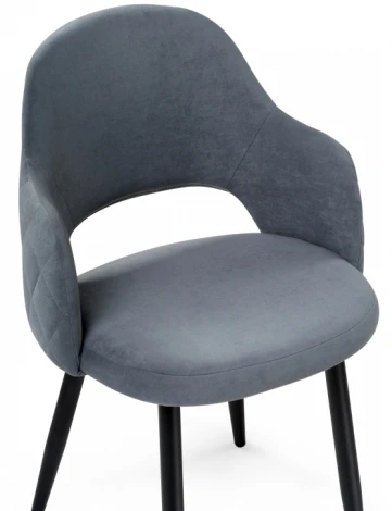 Стул Woodville на металлокаркасе Гутрид ромбы сзади без складок серый / черный 507226