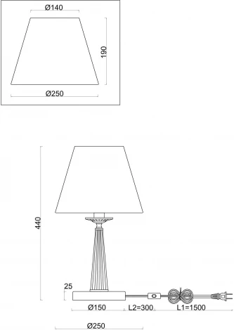 Интерьерная настолная лампа Freya Osborn FR2027TL-01BS (220V, выключатель)