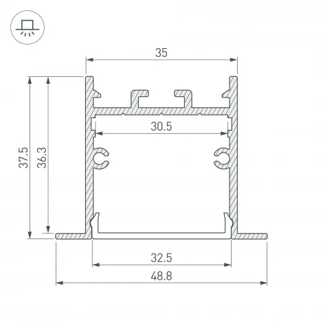 Профиль SL-LINIA49S-F-2000 ANOD BLACK (Arlight, Алюминий) 039389