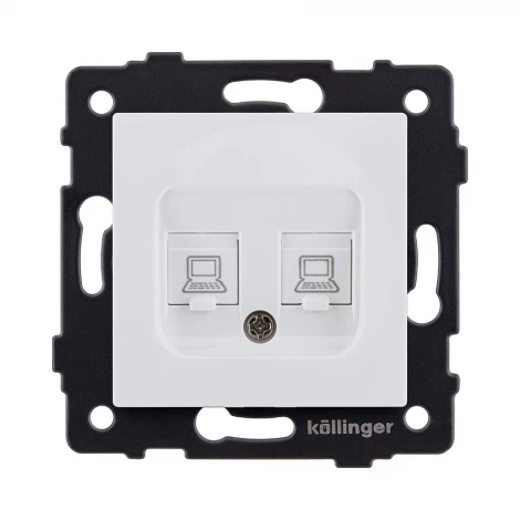 Розетка двойная Ethernet RJ45 белый матовый Kollinger REA-019WM для Aspekt, Eleganz, Reflex