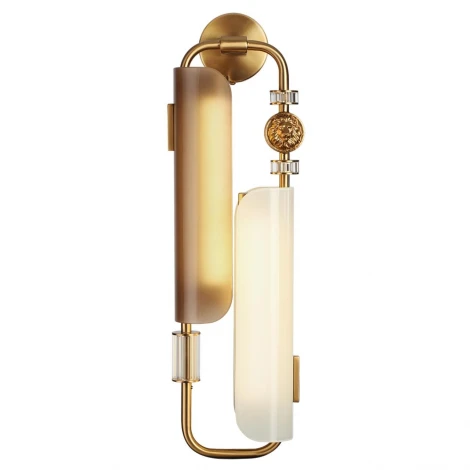 Бра с выключателем Odeon Light Lion 5467/10WL белый/коричневый/античная бронза/металл/стекло/декор металл LED x 10W (5W*2) 3000K