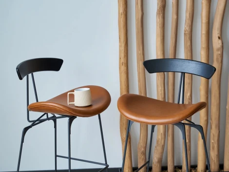 Барный стул Stem ОГОГО Обстановочка! (Экокожа/Коричневый,Черный) арт.930818