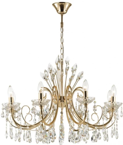 Подвесная люстра Odeon Light Versia 4977/8 (220V, хрусталь, подвески, на цепи, подсвечник, свеча)