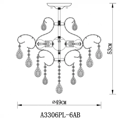Потолочная люстра Arte Lamp Vitoria A3306PL-6AB