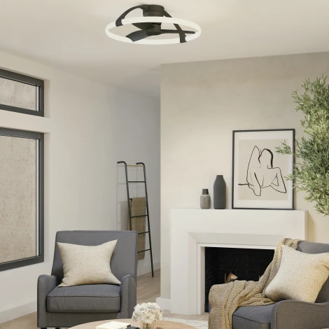 Потолочная люстра светодиодная с вентилятором пультом и управлением смартфоном голосовым регулировкой цветовой температуры Mantra Nepal 7802 (регулировка яркости, 220V, умный дом - Алекса, Google Home, вертолет)