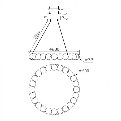 Подвесная люстра светодиодная Fluorite Aurelia FL1200-6P