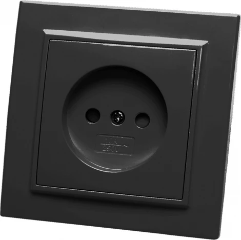 Розетка без заземления (черный) Stekker Эрна 39477