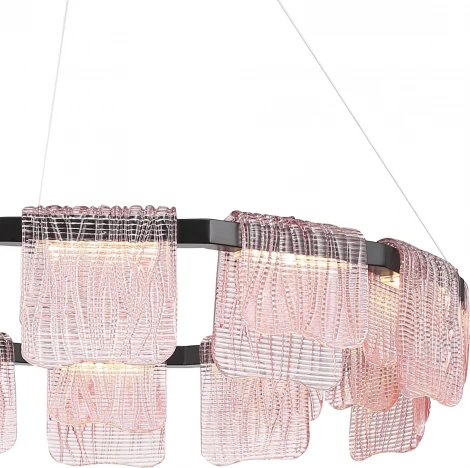 Подвесной сетильник ST Luce Voile SL6021.403.66 черный/розовый LED 1*66W 4000K (220V, на тросе, круглые)