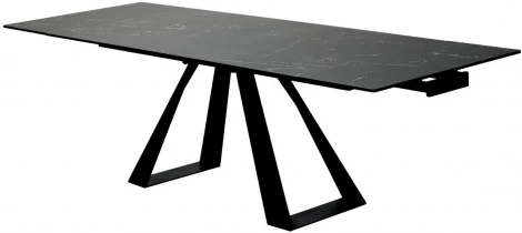 Стол FONDI 180 MARBLES NERO KL-116 Черный мрамор матовый, итальянская керамика/ черный каркас М-City