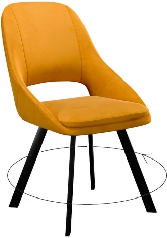 Стул DikLine 247 поворотный, Z280 апельсин, ножки черные