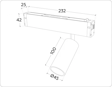 Трековый светильник магнитный светодиодный диммируемый Ambrella TRACK SYSTEM GL1212 (регулировка яркости, 220V, пульт управления, управление смартфоном, умный дом - LampSmart)