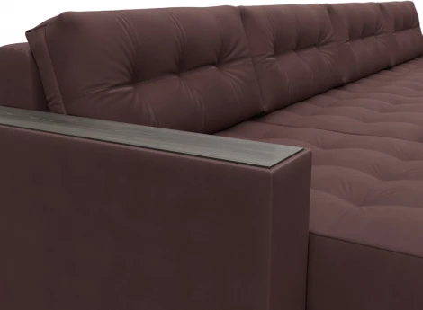 Диван П-образный с декором Лига-049 НПБ Лонг Лига Диванов (Замша) арт.128579