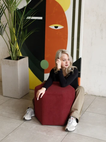 Пуф Dreambag Сота Велюр Бордовый 13800