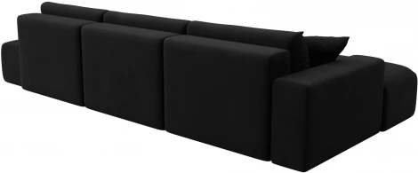 Диван угловой Лига-036 НПБ Модерн Лонг левый угол (Черный/Микровельвет) Лига Диванов арт.121416L