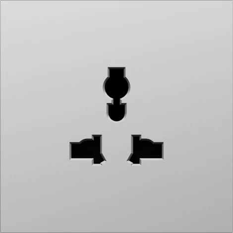 Накладка для розетки мультистандарт, со шторками 16A 250 В~, сталь Donel S08 DS11637