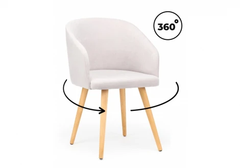 Стул деревянный Монер 360 светло-серый (glory 36) / светлое дерево 632641