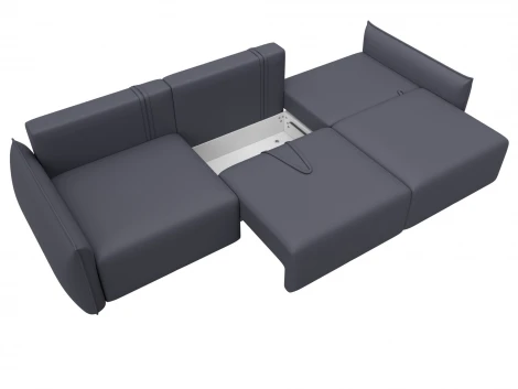 Диван прямой Лига-051 НПБ Лонг (ЛДСП,Брус,Фанера/Пластик/Экокожа/Серый) Лига Диванов 129885