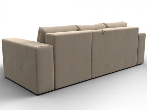 Диван угловой Лига-076 угол универсальный (ДСП/Пластик/Велюр/Бежевый) Лига Диванов 129840