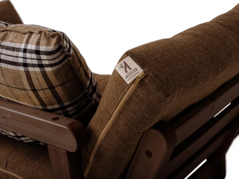 Кушетка Arsko Сламбер орех коричневая клетка рогожка