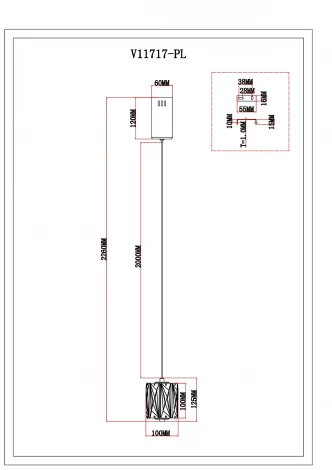 Подвесной светильник светодиодный Moderli Prismique V11717-PL