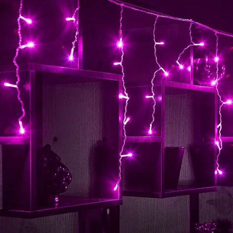 Бахрома светодиодная, 2м. 48 светодиодов, розовый свет Uniel ULD-B2005-048/DTA PINK IP20