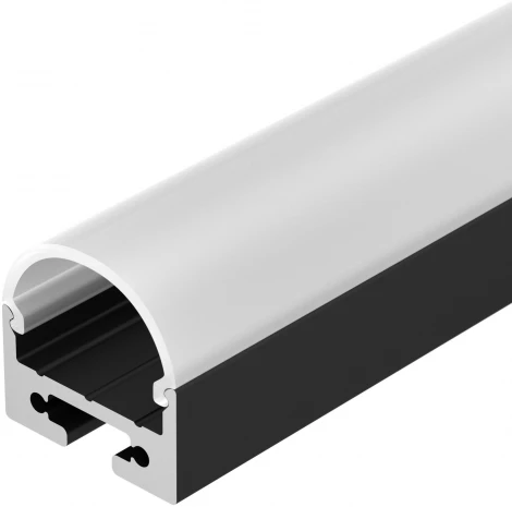 Профиль с экраном SL-LINE-2011M-2500 BLACK+OPAL ROUND (Алюминий) 027992