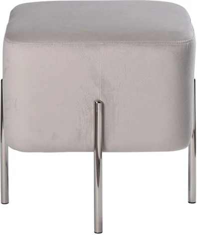Банкетка велюр светло-серый/хром 42*42*44см Garda Decor арт.76AR-732BAN-SVSER