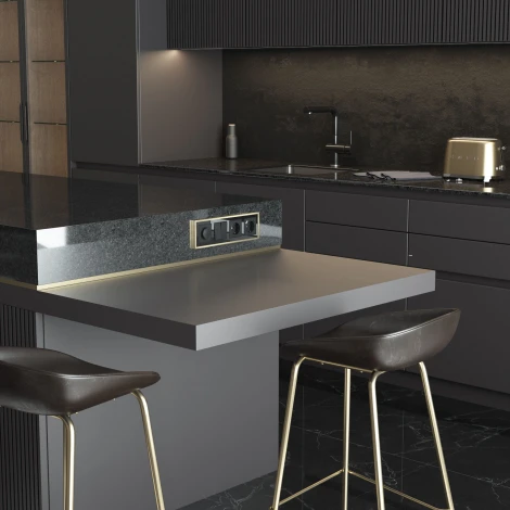 Рамка на 4 поста Baguette (черный/латунь) Werkel W0042852 (a062784)